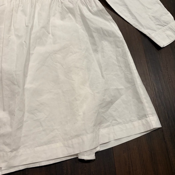 LOFT White Cotton Poplin Shirt Dress Long Sleeve Petite M - Picture 3 of 7